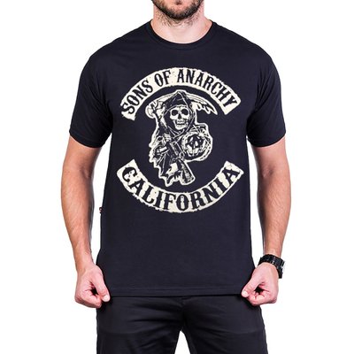 camiseta sons of anarchy filhos da anarquia logo masculino 2776 3