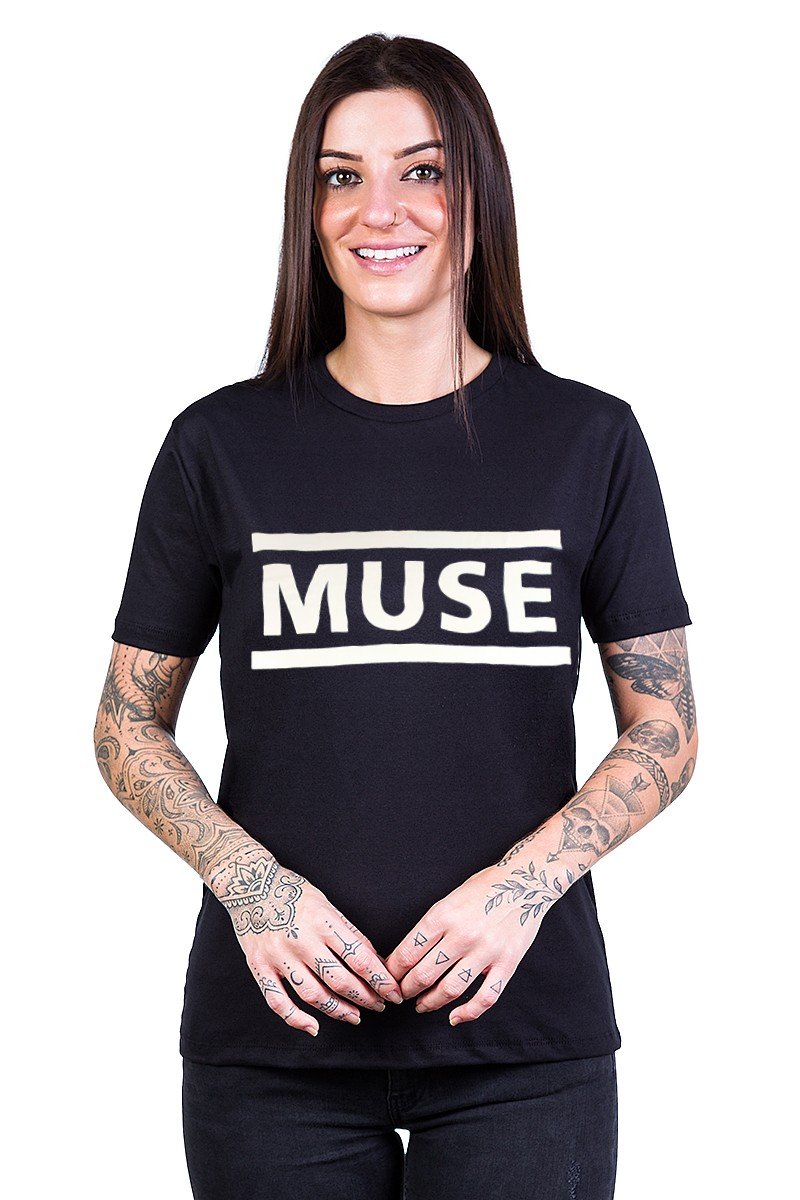 Camiseta Muse Escrita Reforco de Ombro a Ombro UNISSEX