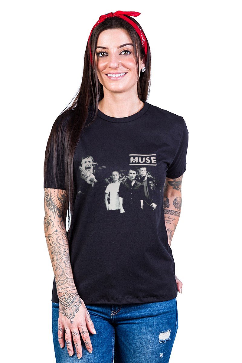 Camiseta Muse Foto Grupo 100% algodão - UNISSEX