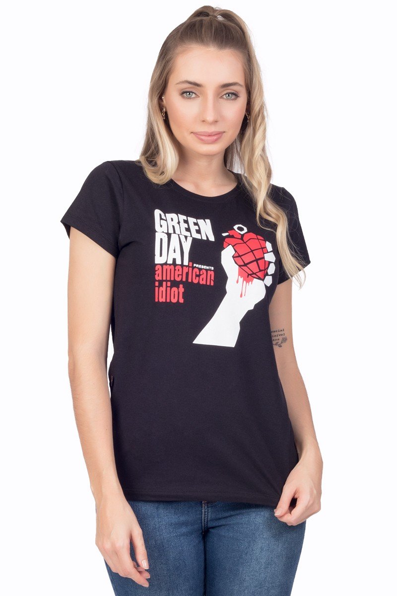T-shirt Feminina Green Day American Idiot