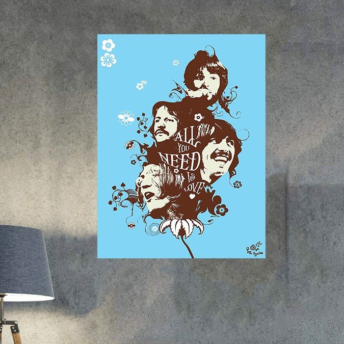 Placa Decorativa The Beatles All You Need Is Love