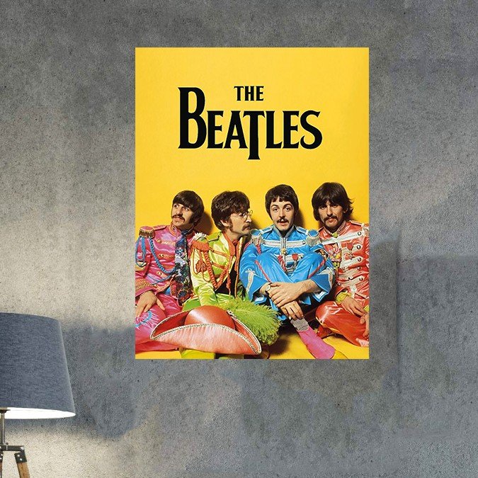 Placa Decorativa The Beatles Grupo Sentado