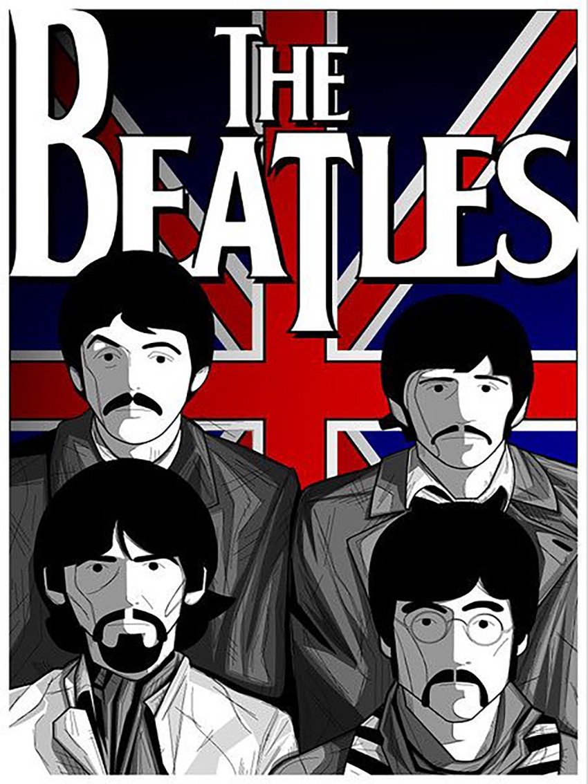 Placa Decorativa The Beatles Bandeira