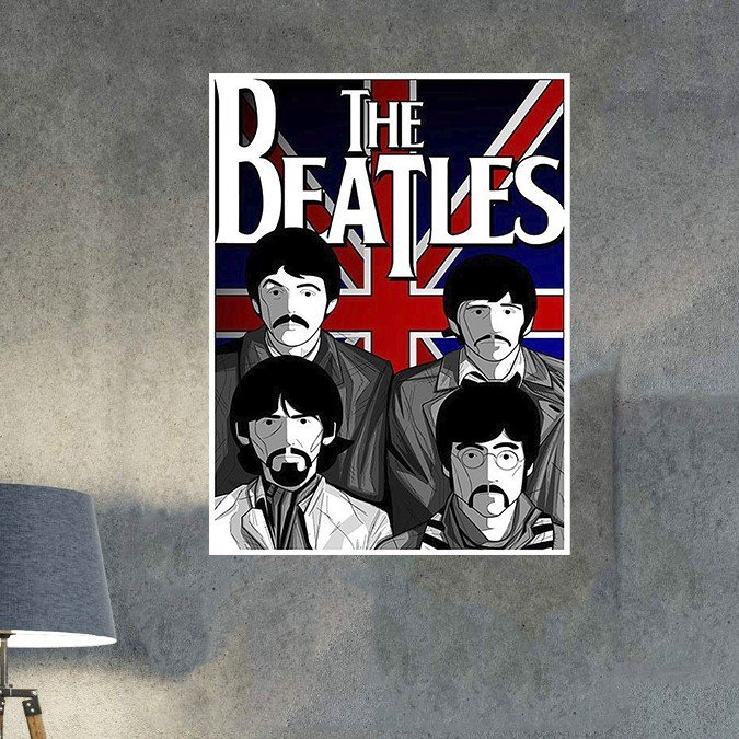 Placa Decorativa The Beatles Bandeira