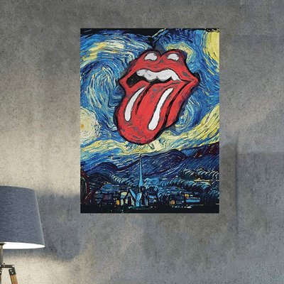 plc 0126 placa decorativa the rolling stones lingua azul 2