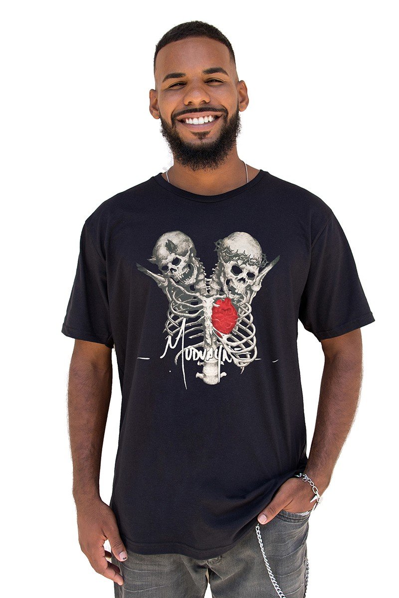 Camiseta Mudvayne Logo Caveiras 100% Algodão - UNISSEX