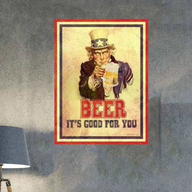 plc 0290 placa decorativa tio san beer its godd for you 2