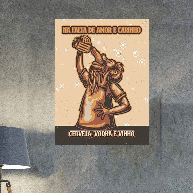 plc 0361 placa decorativa na falta de amor e carinho cerveja vodka e vinho 2