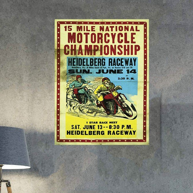 plc 0463 placa decorativa 15 mile national motorcycle championsship 1