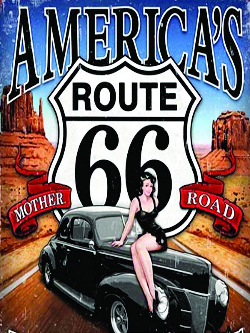 Placa Decorativa Americans Route 66 Mother Road