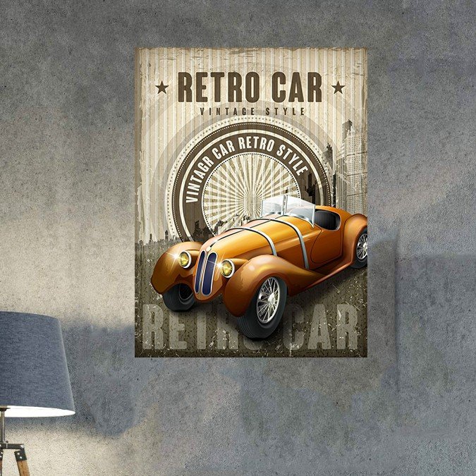 plc 0557 placa decorativa retro car vintage style 1