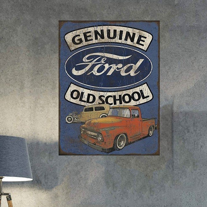 plc 0579 placa decorativa genuine ford old school 1