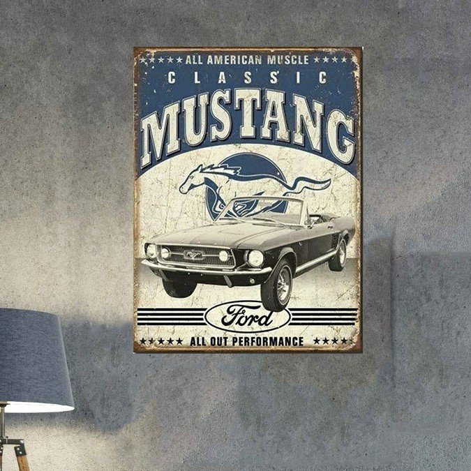 plc 0588 placa decorativa classic mustang ford all out performace 1