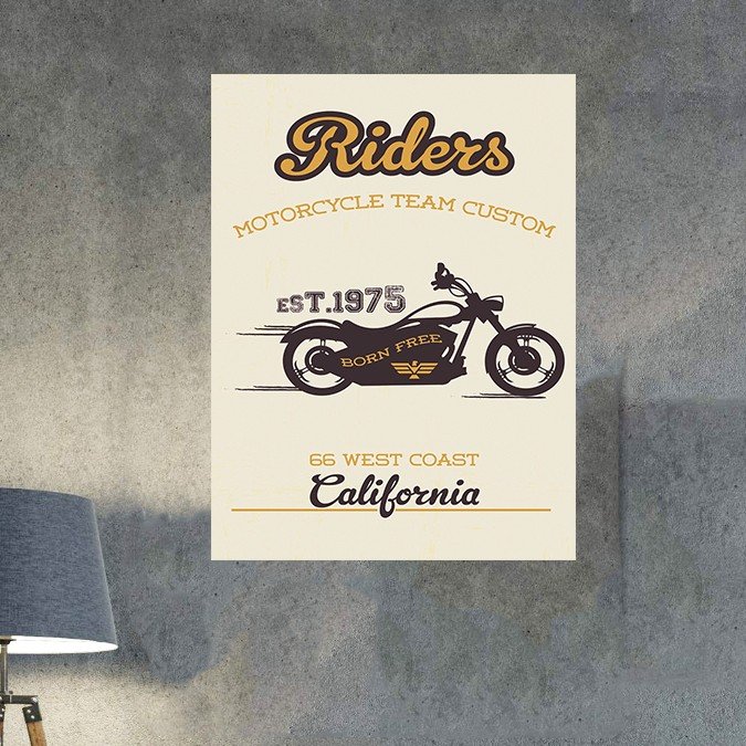 plc 0599 placa decorativa riders motorcycle team custom 1