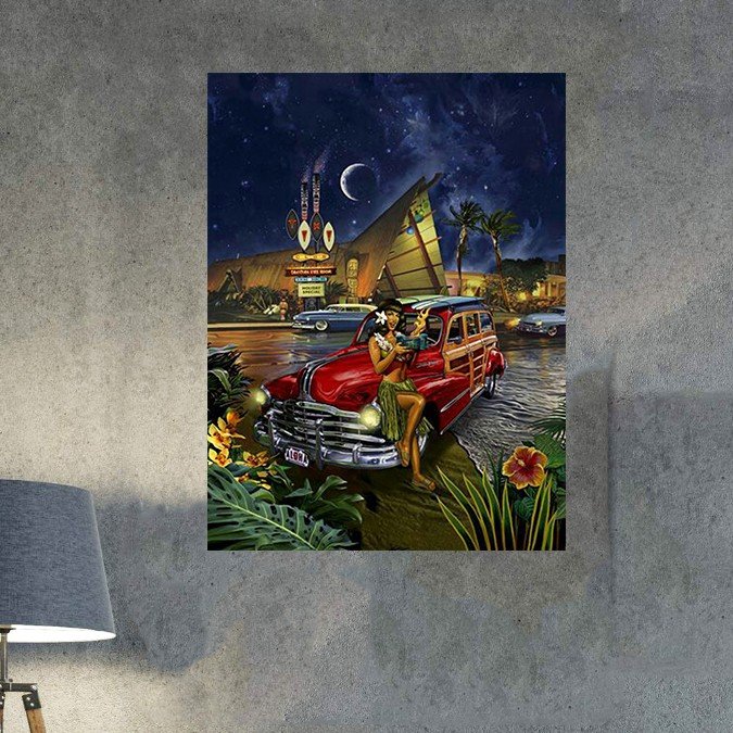plc 0613 placa decorativa hawaiana vintage 1