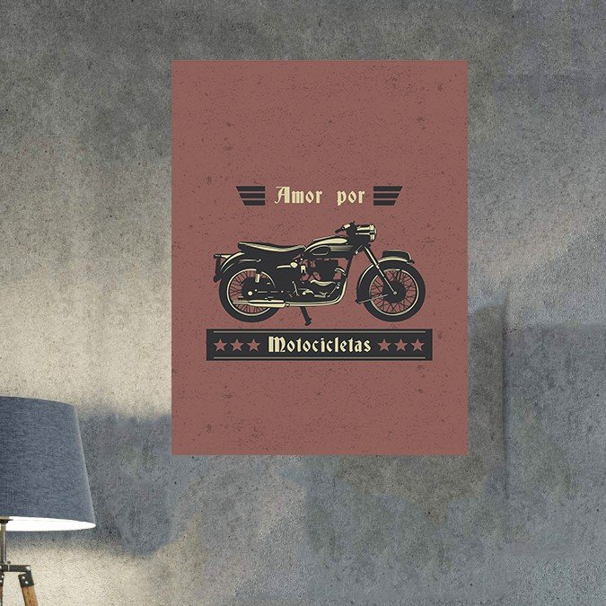 plc 0630 placa decorativa amor por motocicleta 1