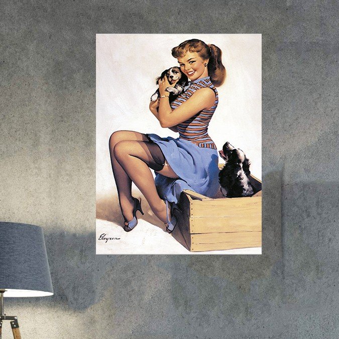 plc 0674 placa decorativa pin up cachoros 1