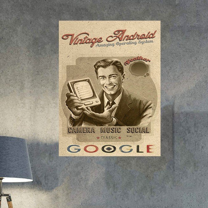 plc 0721 placa decorativa vintage android google 1