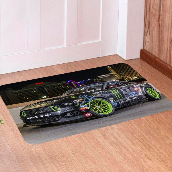 tpe 255 tapete para porta carro ford mustang corrida 4