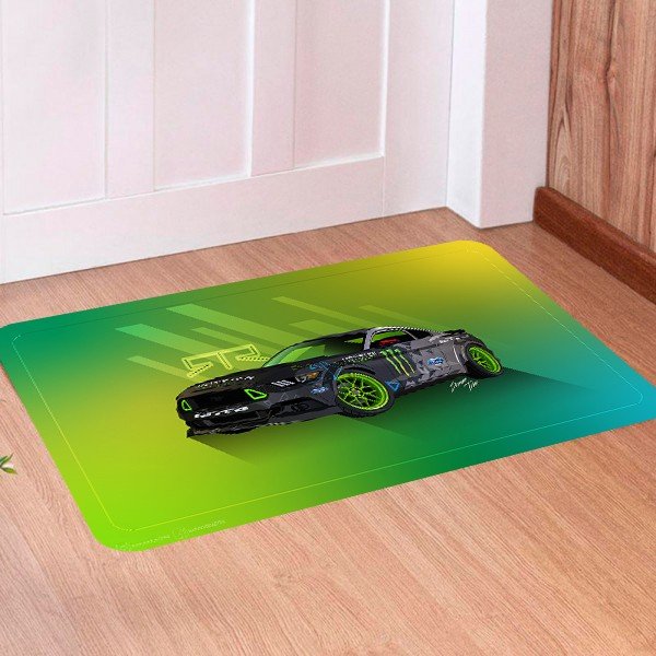 tpe 257 tapete para porta carro ford mustang rtr corrida 4