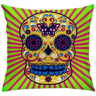 cap103 capa para almofada decorativa caveiras mexicana dia dos mortos 2