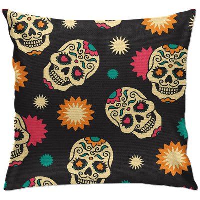cap105 capa para almofada decorativa caveiras mexicanas 2