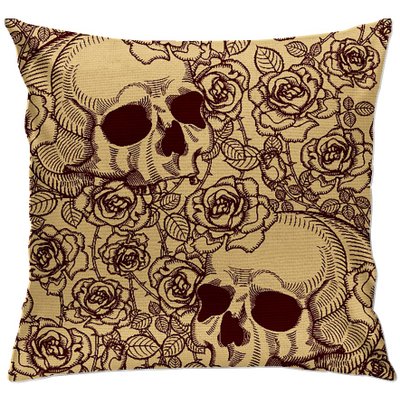 cap111 capa para almofada decorativa caveiras tracos vermelho 2