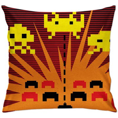 cap123 capa para almofada decorativa space invaders 2