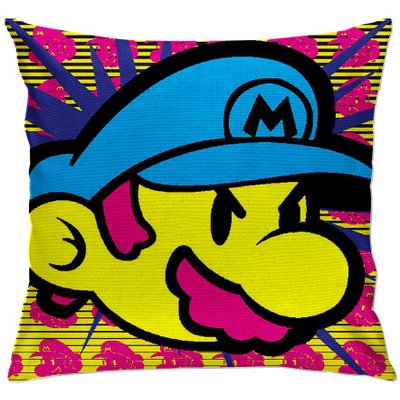cap129 capa para almofada decorativa mario bros jogo eletronico 2