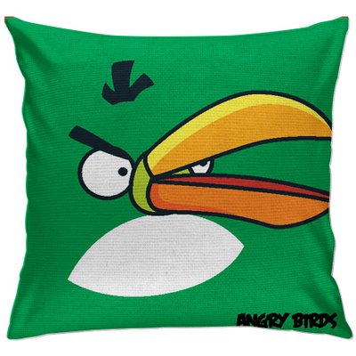 cap139 capa para almofada decorativa angry birds verde 2