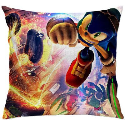 cap141 capa para almofada decorativa sonic e green bird 2