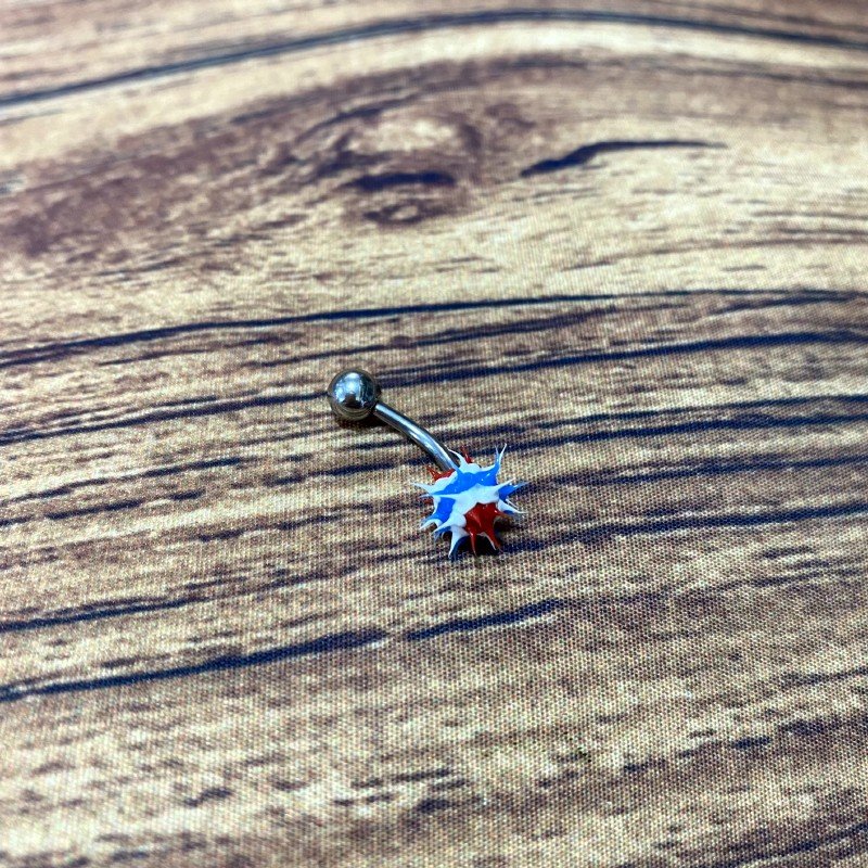 umb 0024 piercing de umbigo colorido de borracha