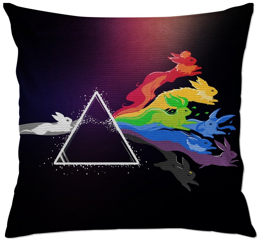 cap208 capa para almofada decorativa prisma de cores coelhos colorido 2