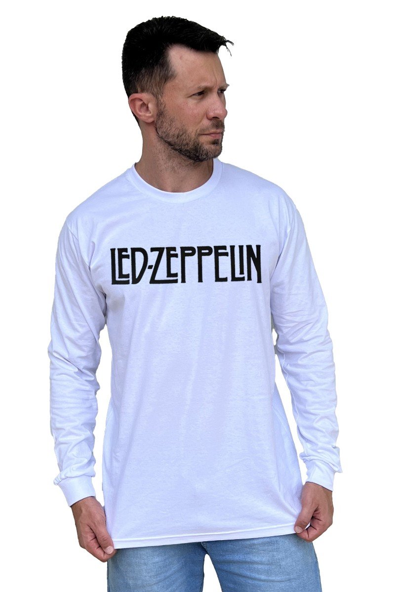Camiseta Manga Longa Led Zeppelin Escrita com Reforço - Unissex