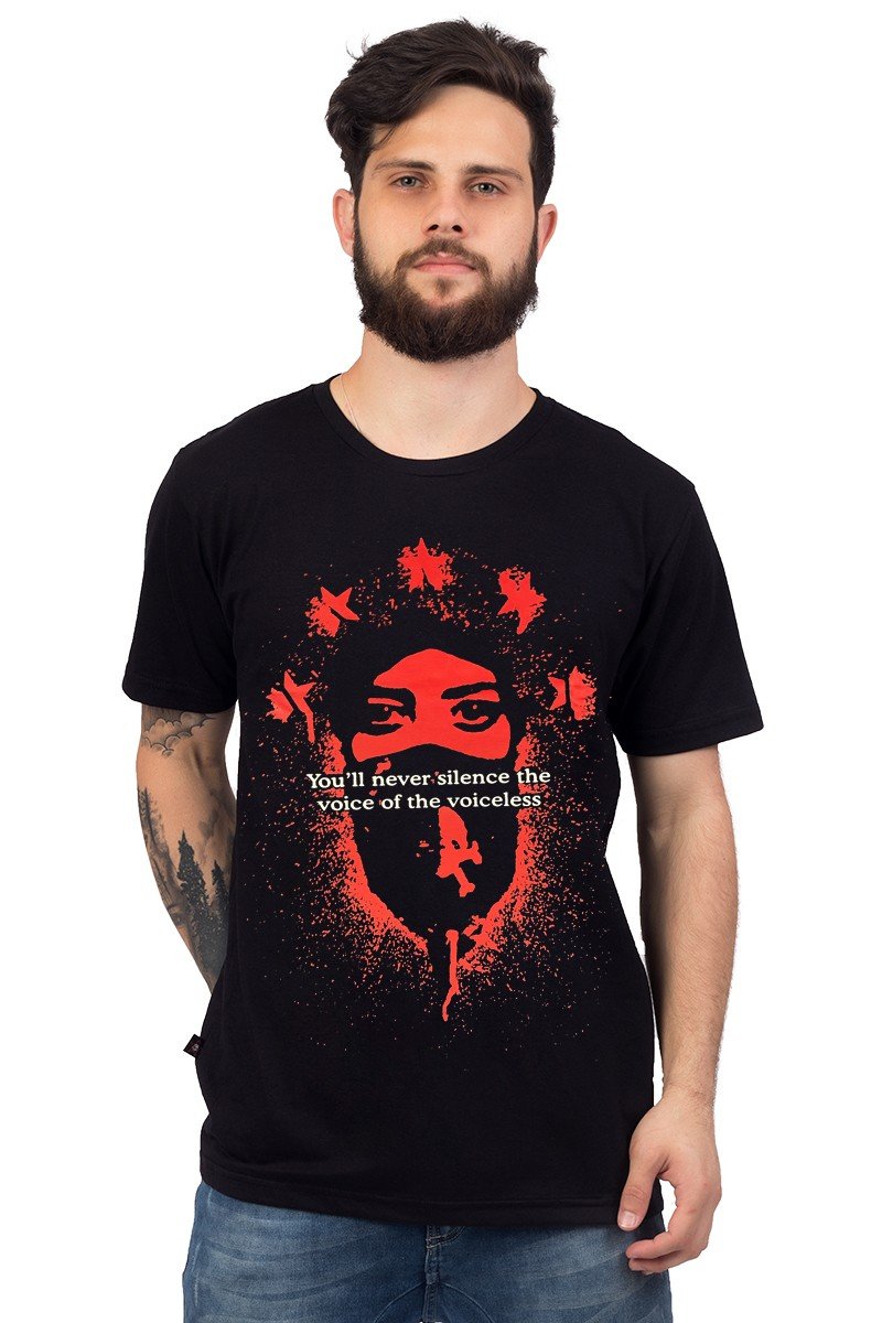 Camiseta Rage Against the Machine Gola c/ Elastano - Unissex