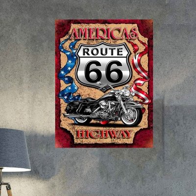 plc 0489 placa decorativa americana highway route 66