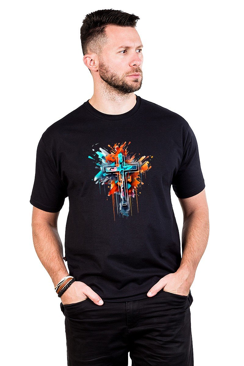Camiseta Cruz Colorida Alta Definição - Unissex