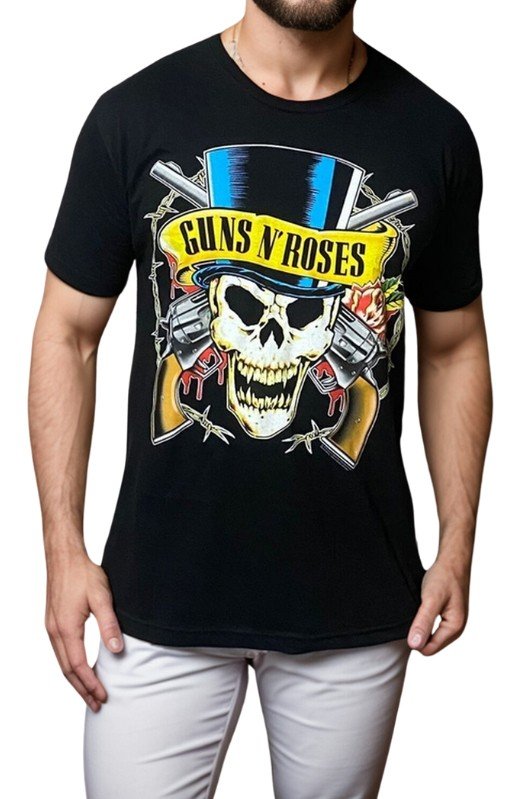 Camiseta Guns N' Roses Caveira High definition UNISSEX