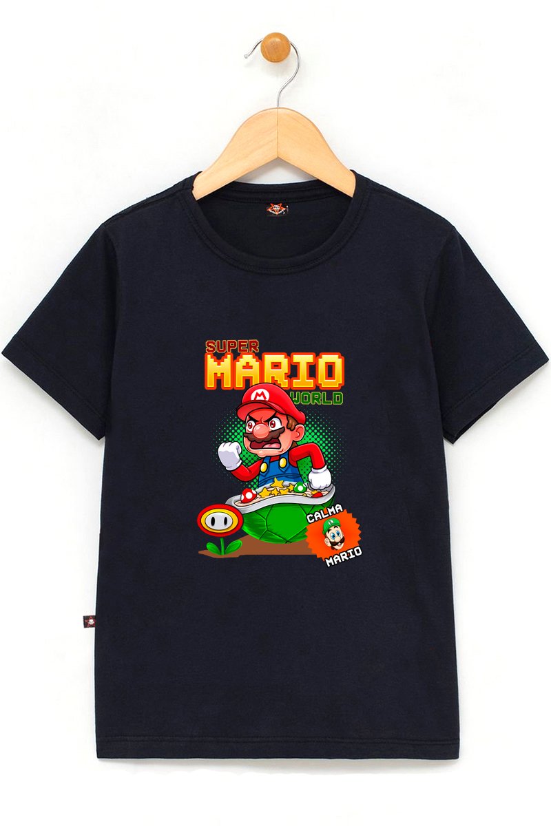 Camiseta Infantil Personagem Mario Alta Definição