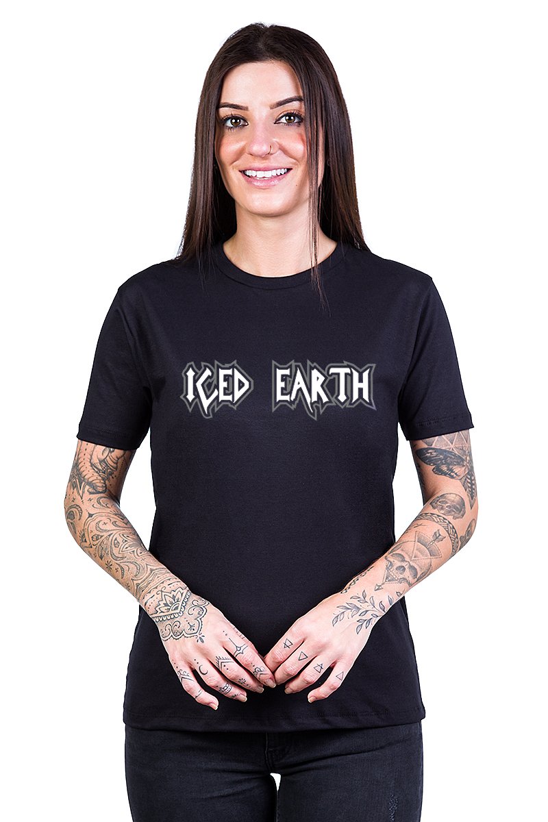 Camiseta Iced Earth Escrita 100 % Algodão - Unissex