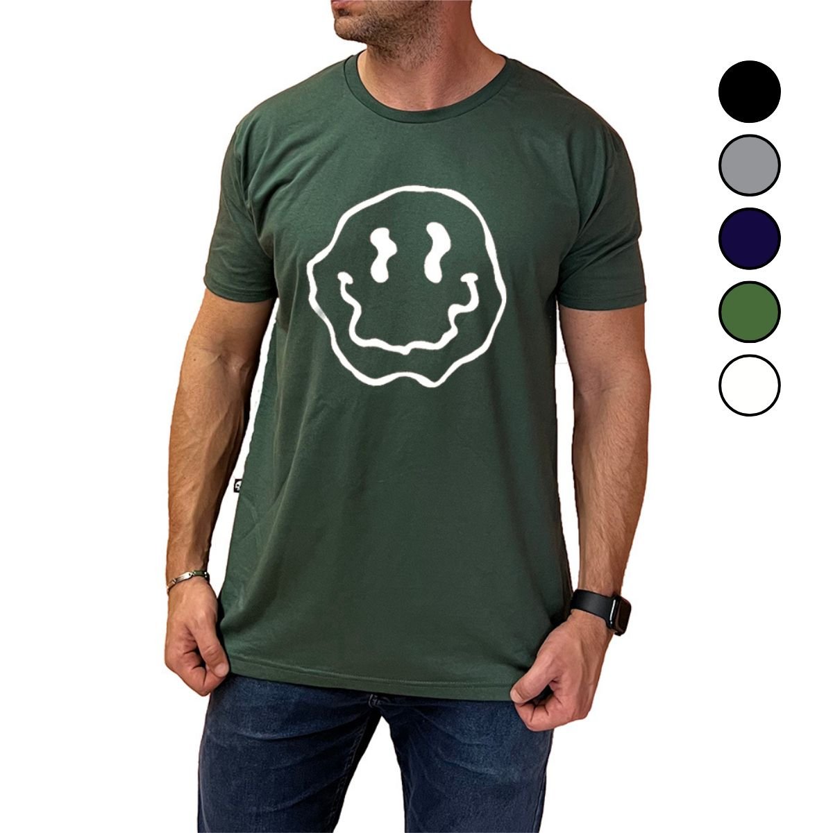 Camiseta Smile Desenho Várias Cores 100% Algodão - Unissex