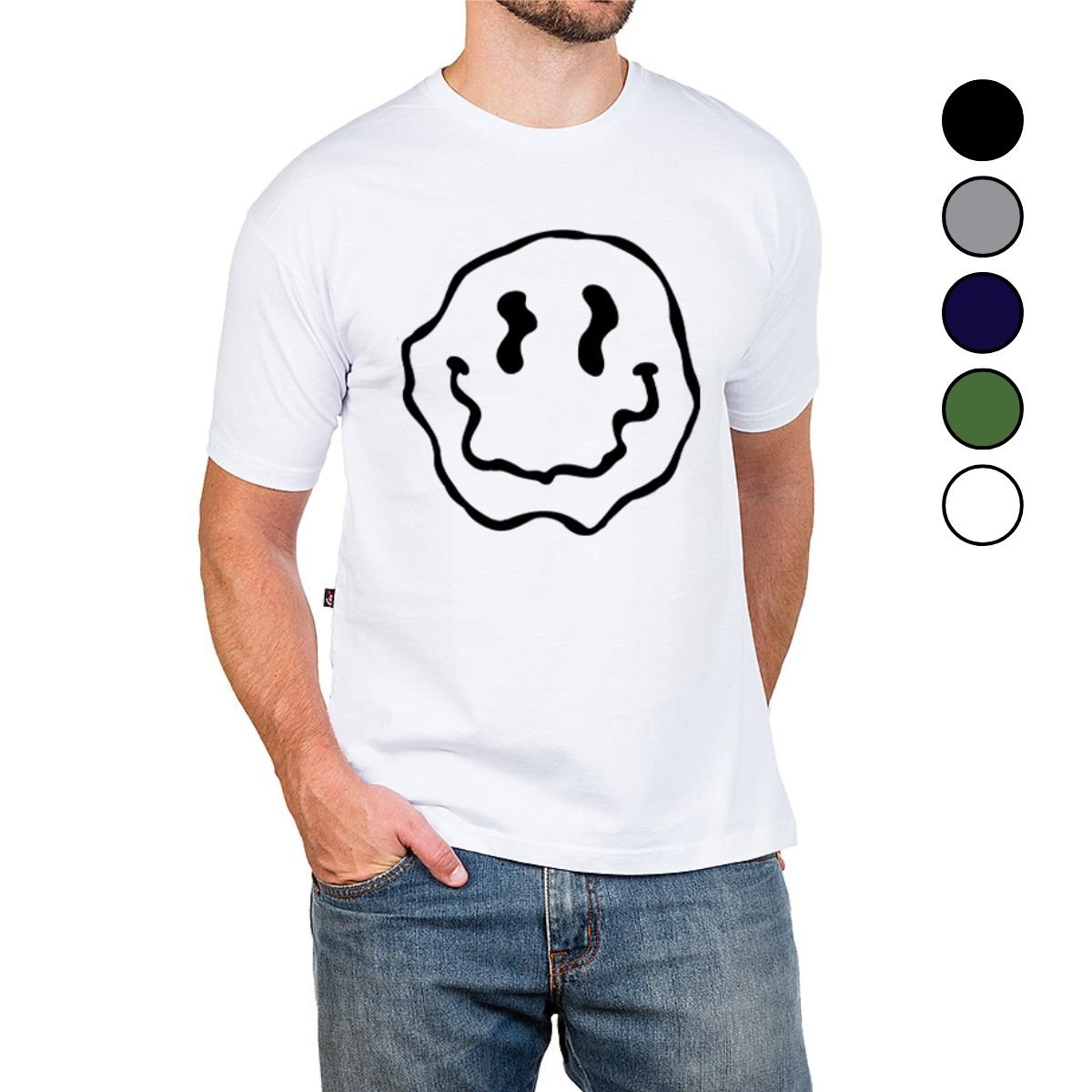 Camiseta Smile Desenho Várias Cores 100% Algodão - Unissex