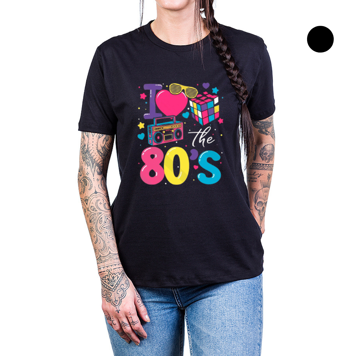 Camiseta I Love Anos 80 Vintage Alta Definição 100% Algodão Unissex