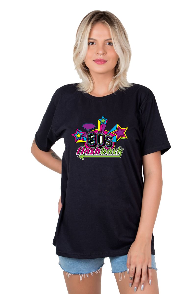 Camiseta Flashback Anos 80 Alta Definição 100% Algodão - Unissex