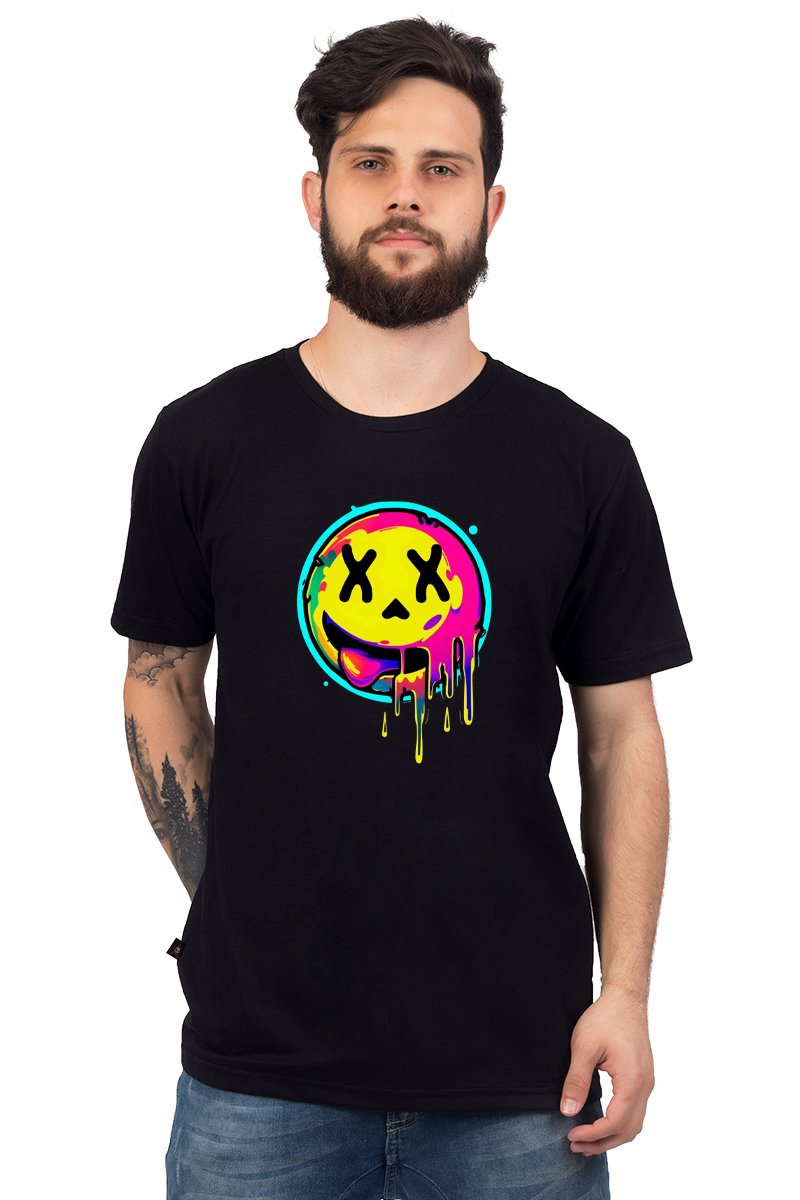 Camiseta Smile Colorido Alta Definição 100% Algodão -- Unissex