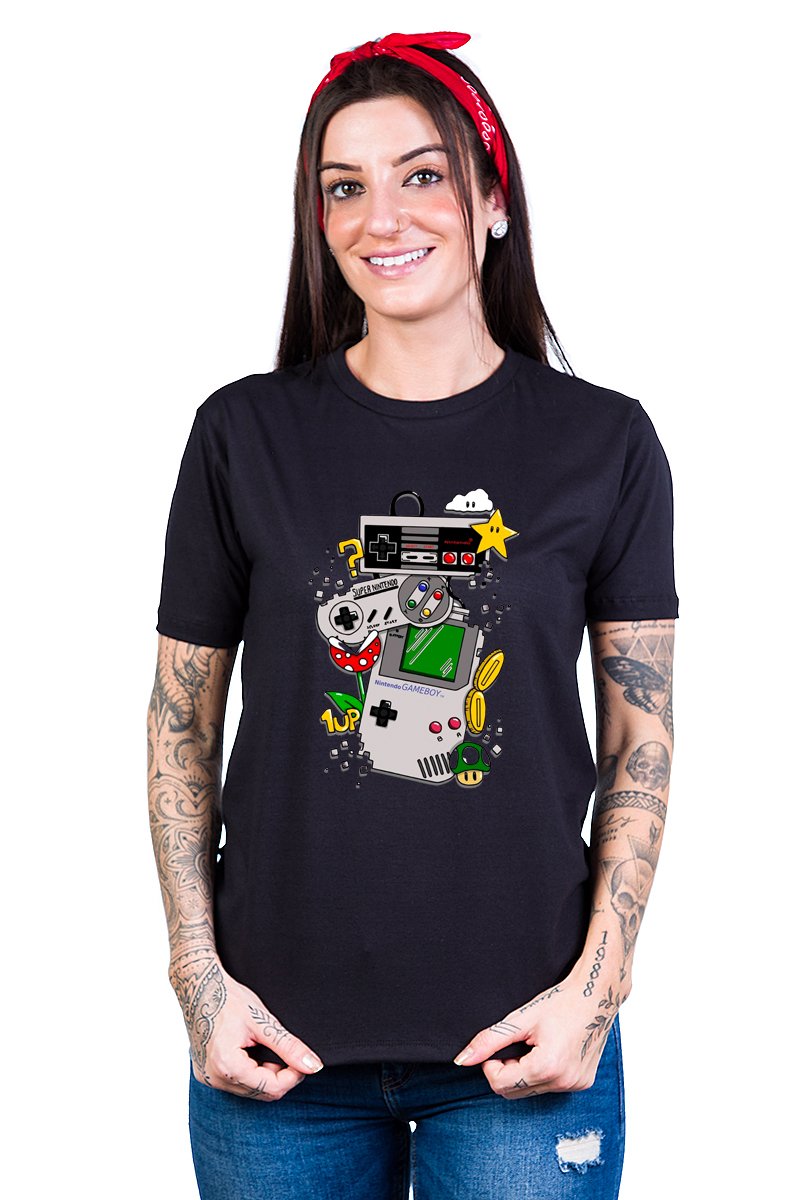 neriame 檳榔 GAME SHIRT Camiseta Jogo Nintendo Alta Definição 100% Algodão -- Unissex