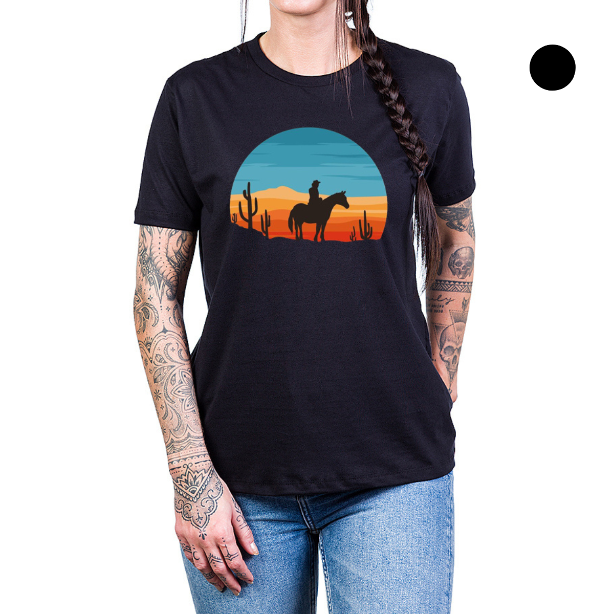 Camiseta Paisagem Cavalo Deserto Alta Definição Unissex
