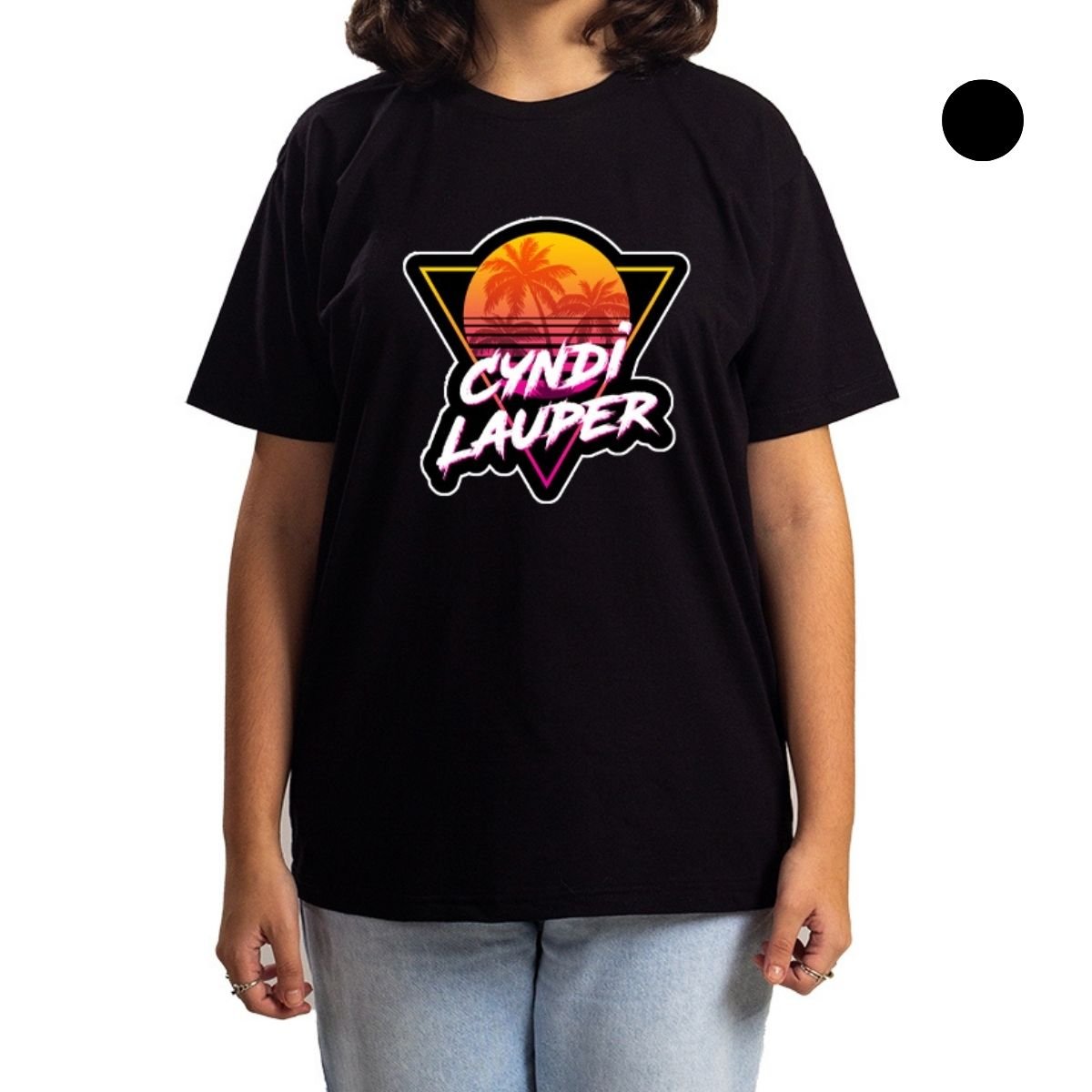 Camiseta Cyndi Lauper Logo Escrita Artista Alta Definição - Unissex