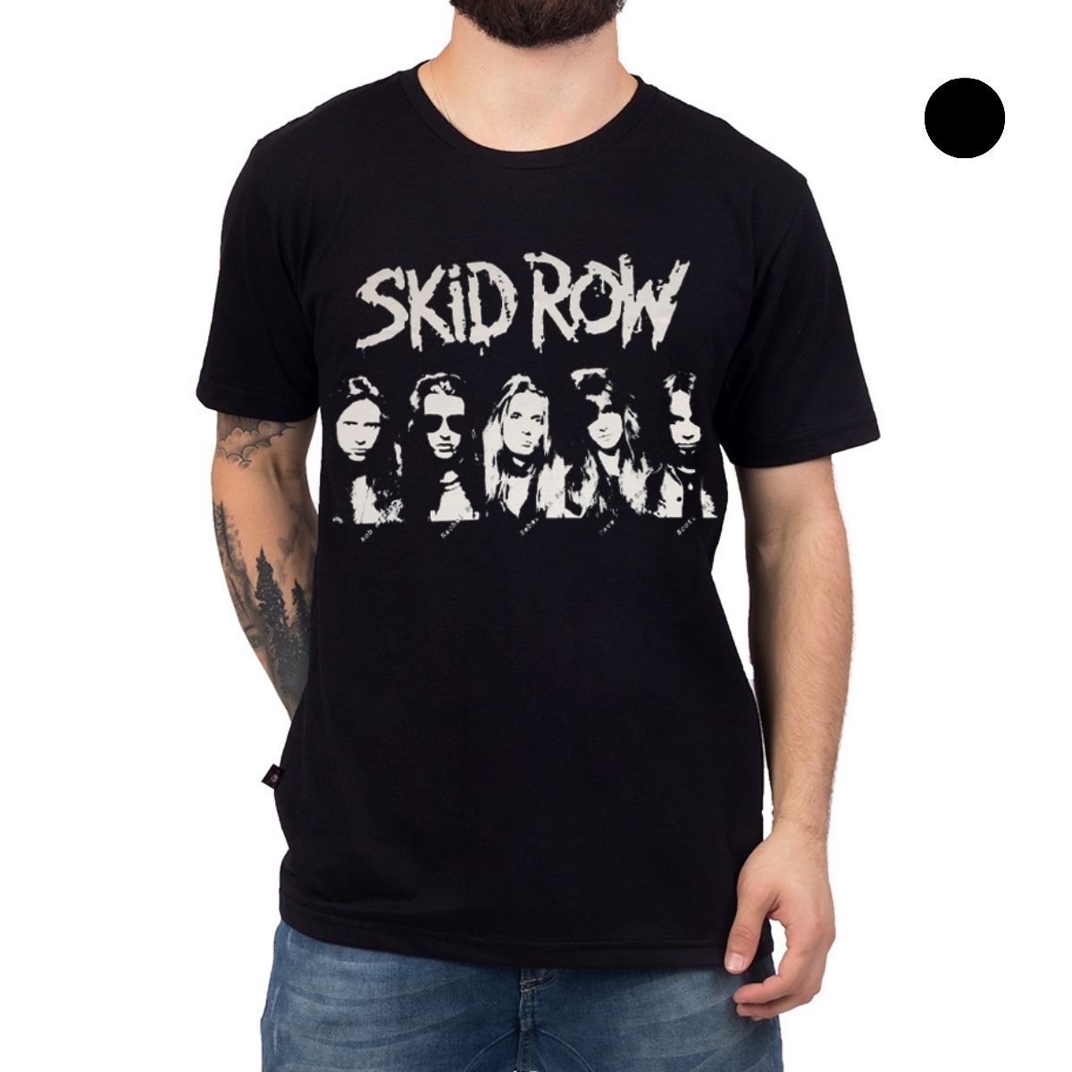 Camiseta Skid Row Grupo Preta - UNISSEX