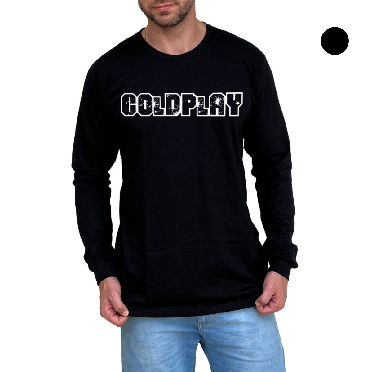 Camiseta Manga Longa Coldplay Music Of The Spheres Roxo Com Punho